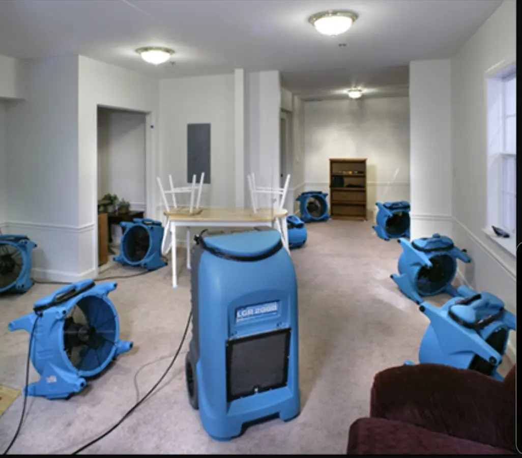 Air movers and dehumidifier setup for Water Extraction & Removal in White Plains